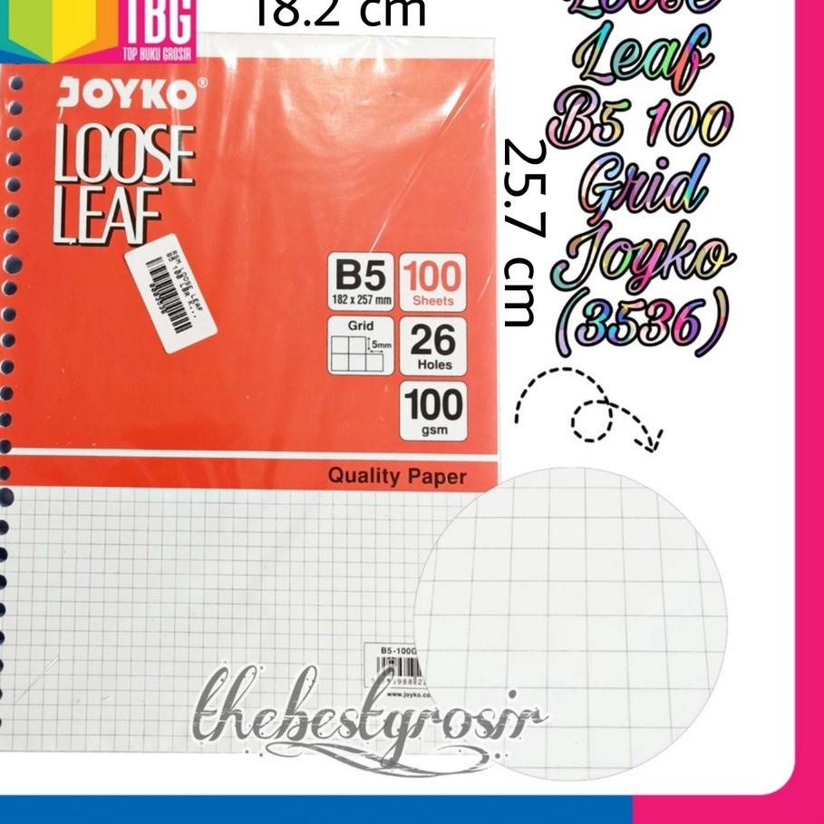 

⤴ 1 PACK (100 LEMBAR) LOOSE LEAF B5 KOTAK 100 LEMBAR JOYKO / ISI BINDER KOTAK / LOOSE LEAF GRID (R-3536) ㅰ