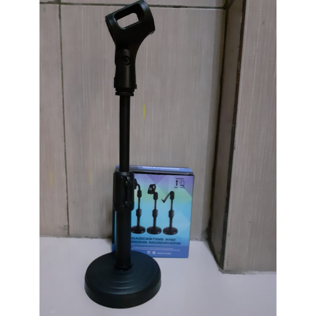 G107 Stand mic standing mik kaki bulat karaoke original 100% holder microphone bundar TABLE tempat meja gantungan mikrophone studio sound pro audio pegangan TRIPOT penopang asli  BISA SEGALA JENIS MIC  TABLE STANDDING MICROPHONE  KUAT DAN BAGUS  tinggi