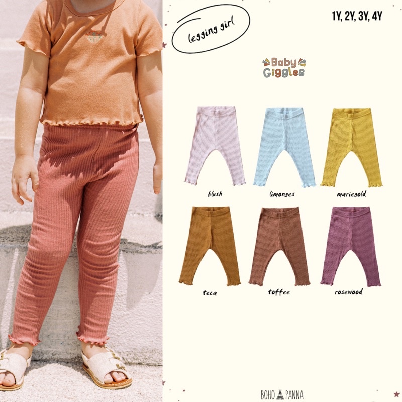 Bohopanna - Bohobaby Legging Ruffle Girl / Legging Perempuan USIA 3-4 TAHUN