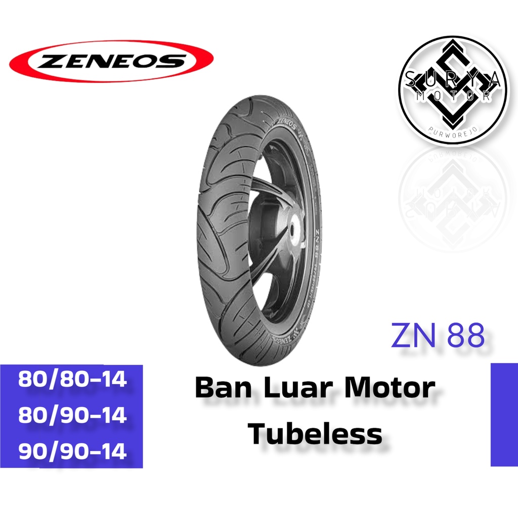 Ban Motor Ring 14 ZENEOS TUBELESS ZN 88 (80/80-14, 90/80-14, 90/90-14)