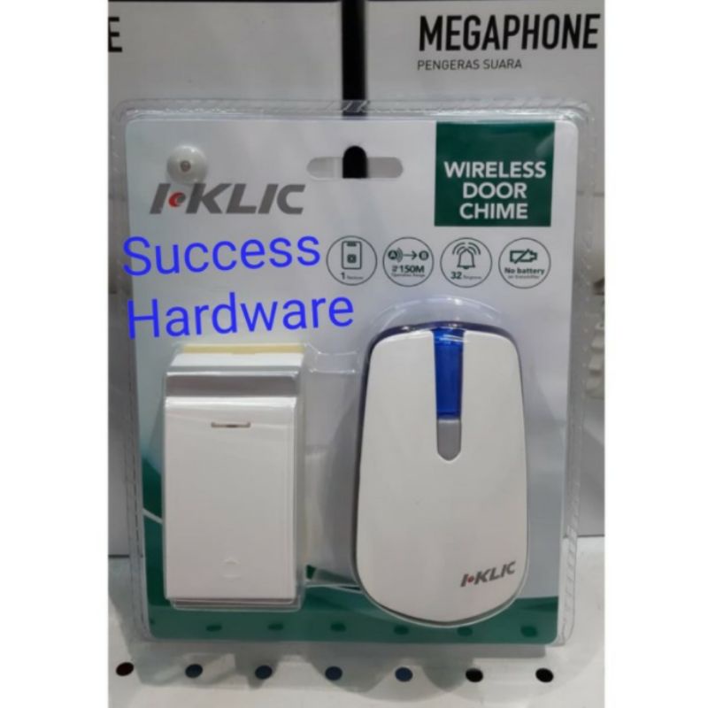 I KLIC BEL NIRLABEL KINETIK 1 RECEIVER WIRELESS DOOR BELL PINTU RUMAH ORIGINAL