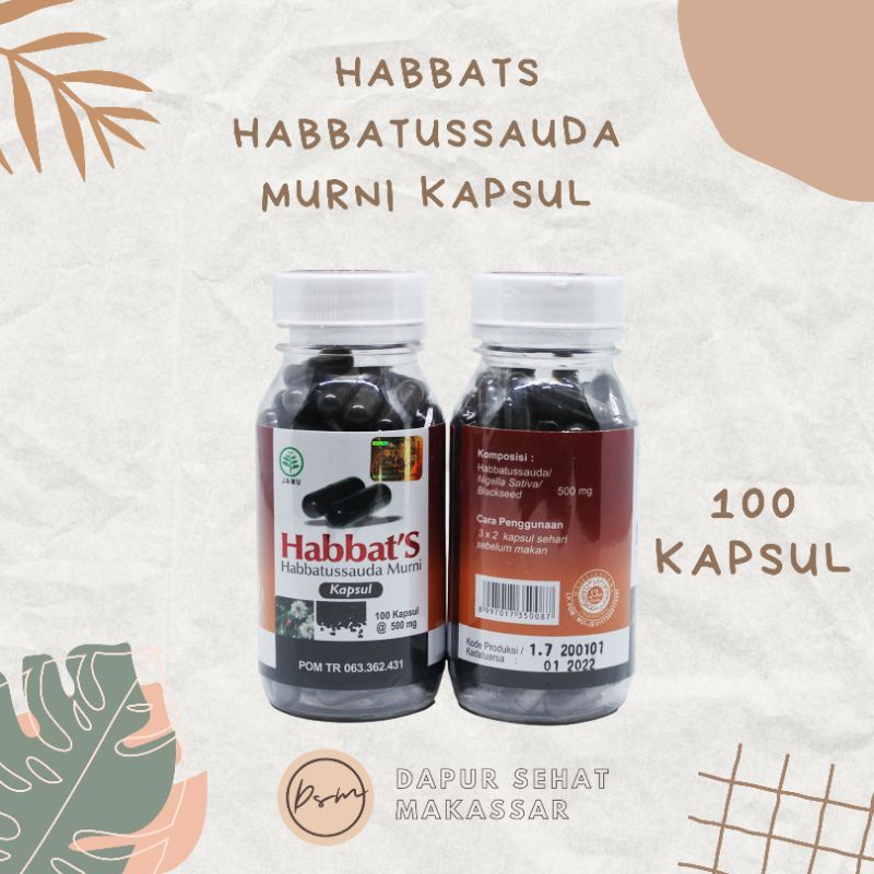 (Cod Makassar) Habbat's habbats 200 kapsul Habbatussauda Murni Promil dan Imun Tubuh obat segala penyakit reaèdy Makassar