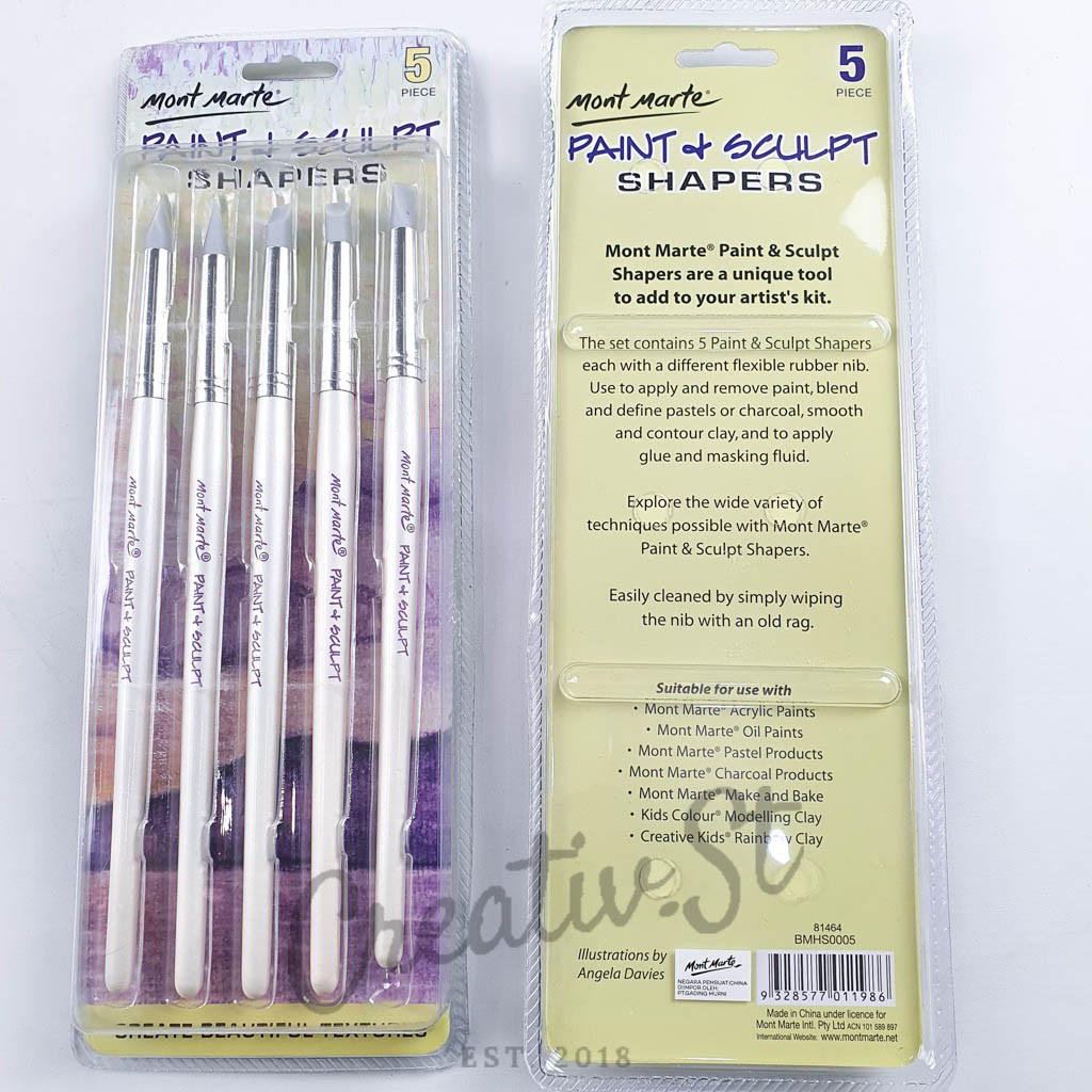 

MONT MARTE Paint & Sculpt Shapers Brusher 5 Pcs Kuas Karet Rubber Bmhs0005