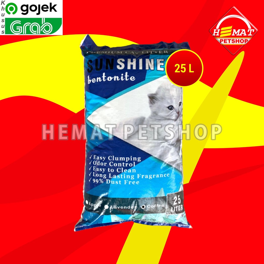 GOSEND Pasir Kucing Gumpal Wangi Clumping Sunshine Bentonite 25 Litter