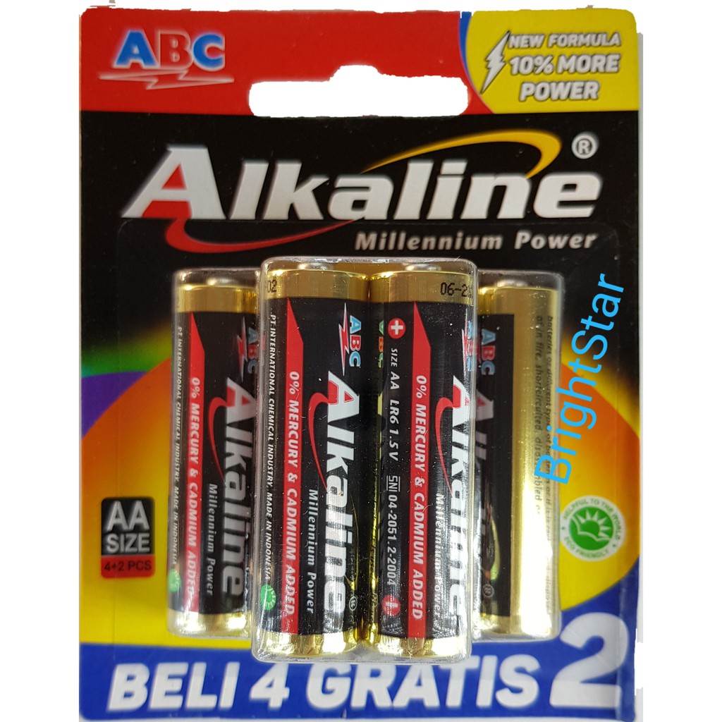 Jual Baterai ABC Alkaline AA 6 PCS/ PACK Indonesia|Shopee Indonesia
