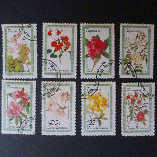 

(harga per pcs) Perangko kuno filateli bunga flower guinea ecuatorial