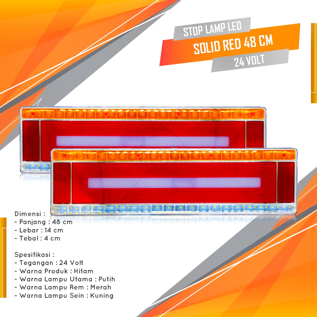 Lampu Stop Lamp LED Truk Solid 24Volt 48 cm Lampu Stop Truk