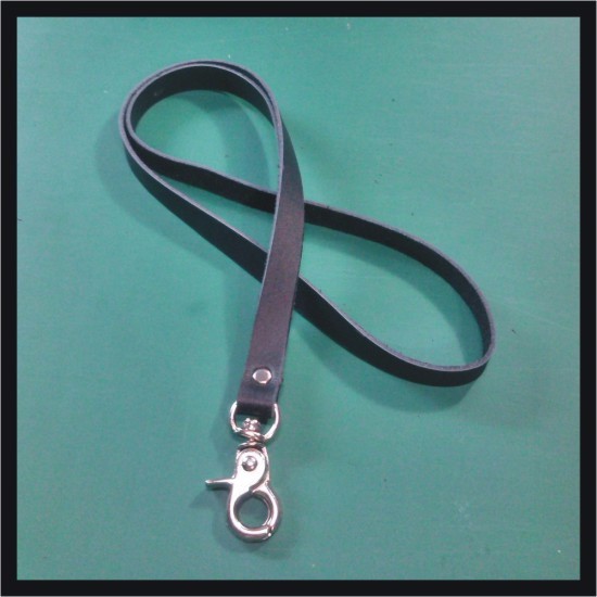 

tali id card kulit asli warna hitam lanyard name tag leather goods philo