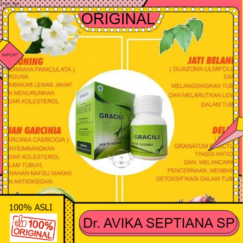 100% ASLI GRACILI Asli Original Obat Pelangsing Diet Penahan Nafsu Makan Obat Gracili Herbal Bpom
