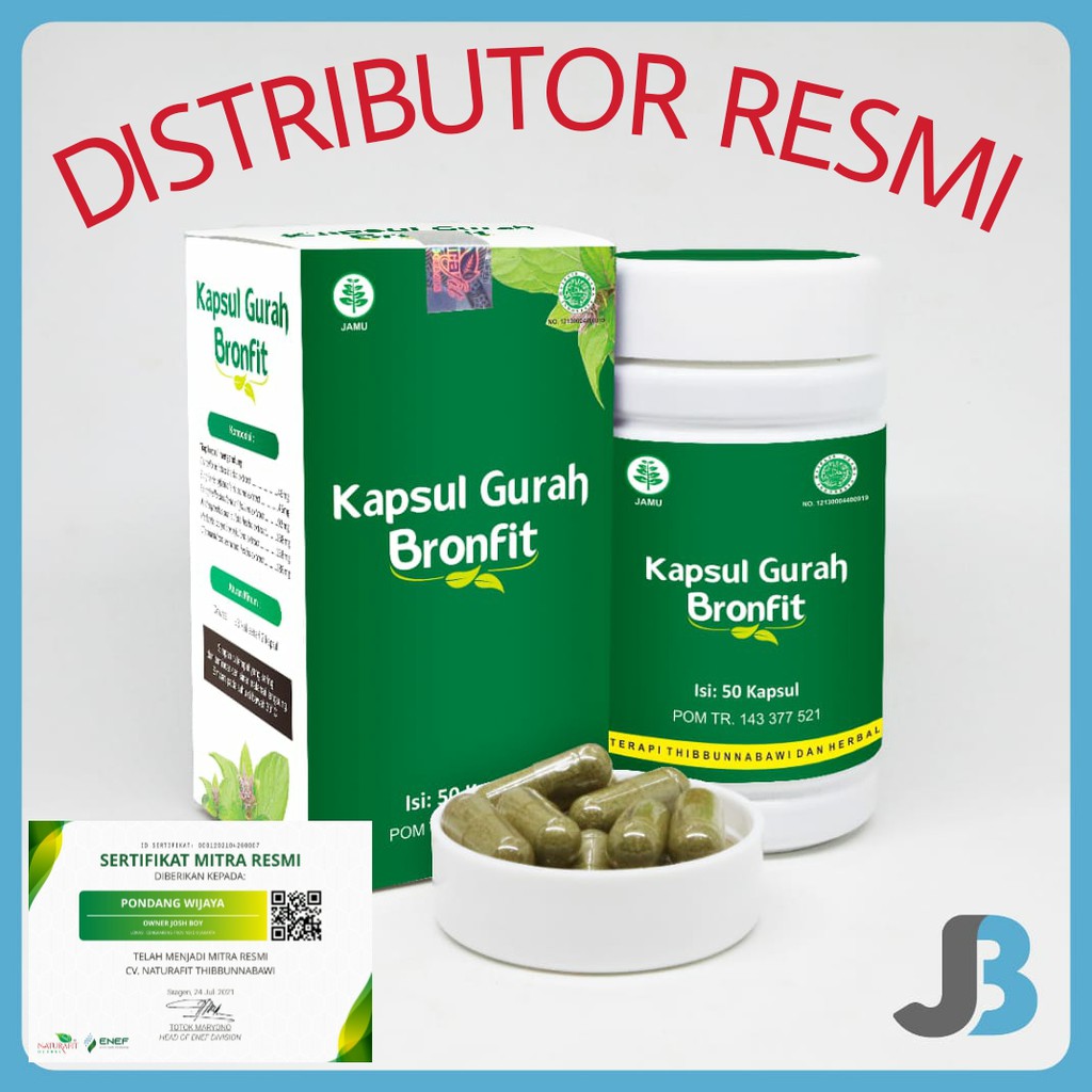 Kapsul Gurah Bronfit NATURAFIT HERBAL Obat Asma Paru Paru Batuk TBC