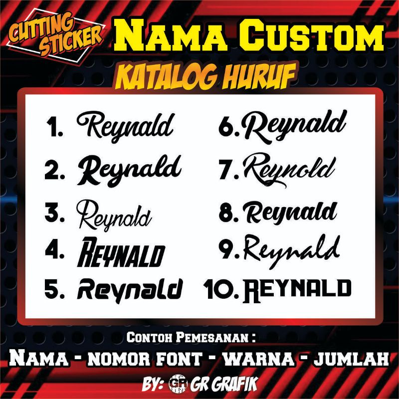 

Stiker Nama Custom