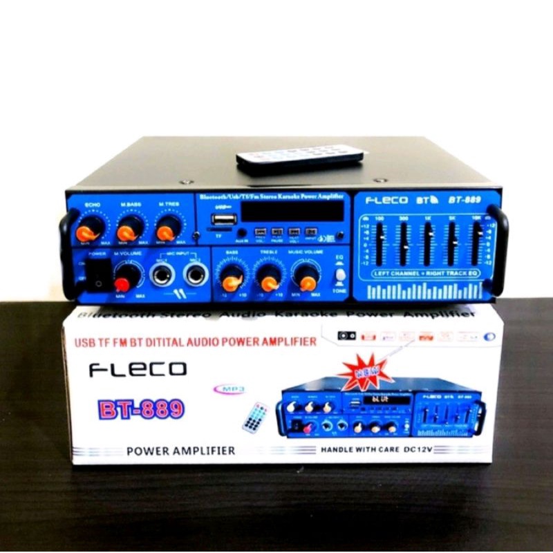 Power Amplifier Fleco BT 889 Bluetooth Ampli Subwoofer Karaoke Ac &amp; Dc Wireless