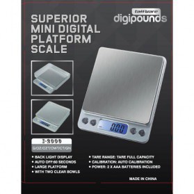 Taffware Digipounds Timbangan Dapur Mini , Timbangan onlineshop Digital Platform Scale 1 2 3 5 10 kg