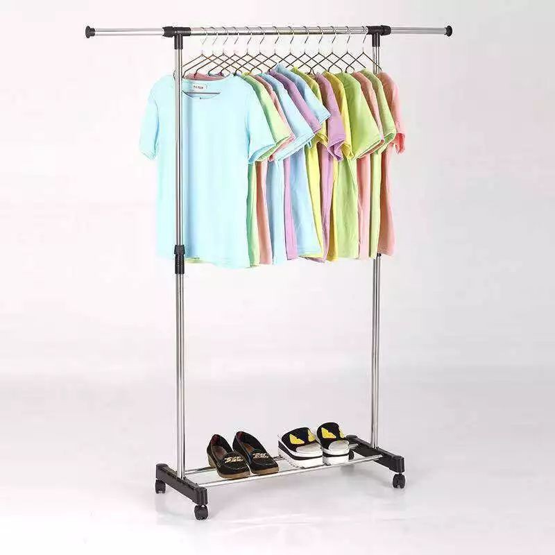 stand hanger single stainless baja rak gantung roda serbaguna hanger gantungan jemuran baju pakaian