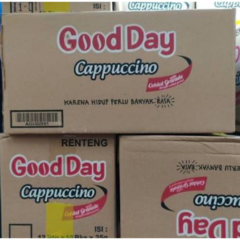 

Kopi Instan Good Day Cappuccino Dus Karton 25gr x 120 Sachet isi 12 renteng God