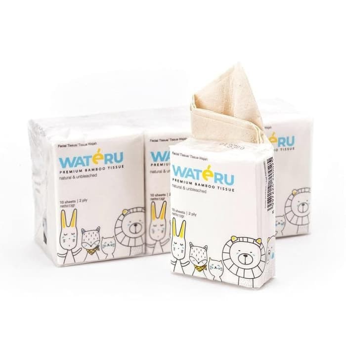 Wateru Premium Bamboo Tissue - Pocket Tissue (6 pcs x 10s)