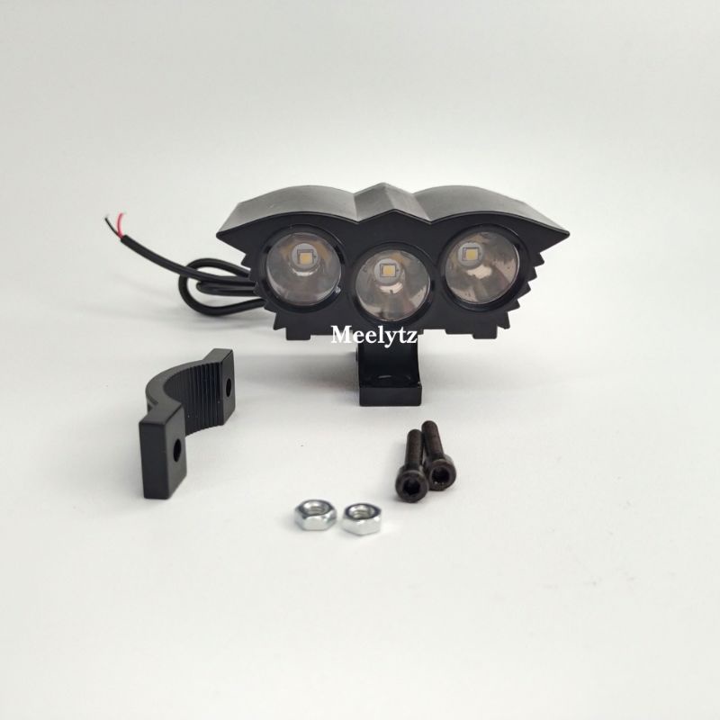 Merk Modish Lampu tembak sorot LED OWL mini 3 mata