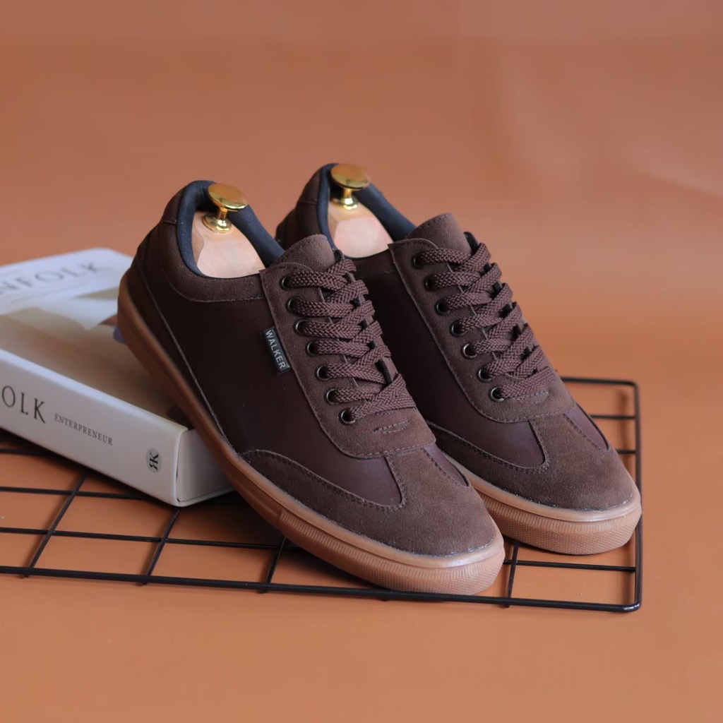 Sepatu Sneakers Pria Casual Kulit PU Asli Original Walker Ramires Formal Sekolah Kuliah Kerja Kantor Pesta Kondangan Gaya Kasual Trendy Kekinian Murah