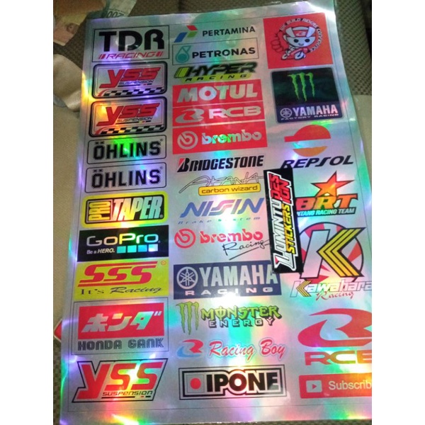 Stiker Pack Sponsor Racing Hologram Yss Sss Honda Gank Rcb Petronas Dapet Banyak Lagi