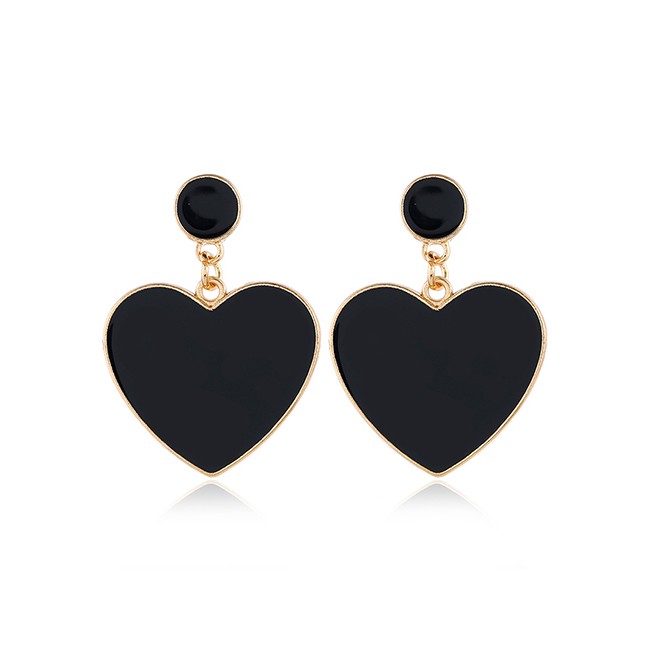 LRC Anting Tusuk Fashion  Drop Nectarine Heart Studs A60123