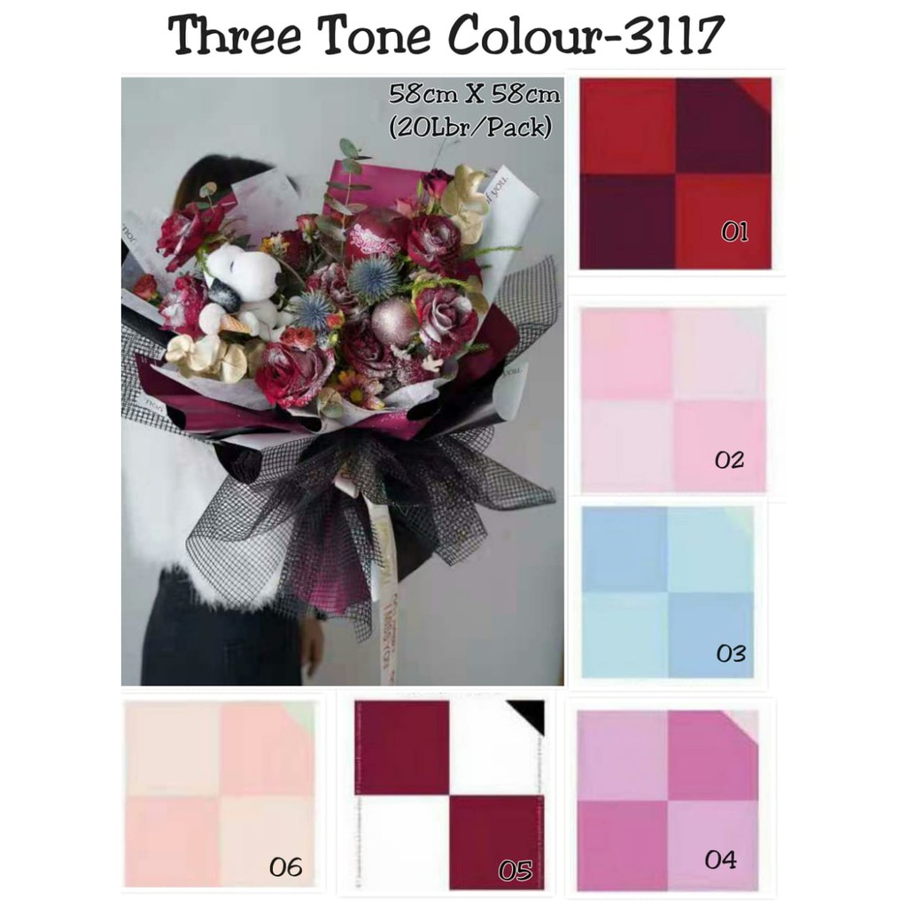 

chellophane/tone colour/kertas bunga 3117
