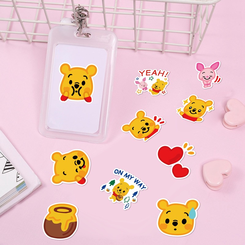 Baru Pooh Bear Stiker kartun ponsel case Jurnal bahan air lucu kaca PVC Jurnal stiker Xiao Zhang