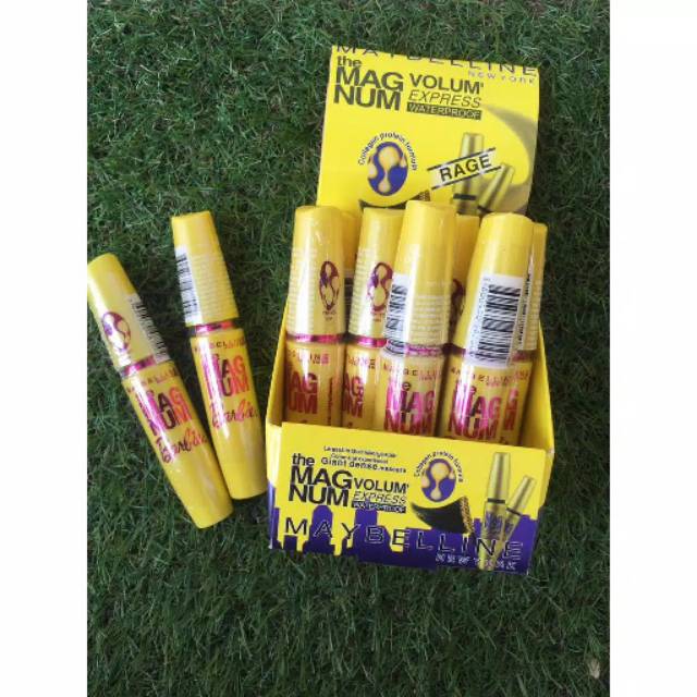 Maskara Maybelline Magnum waterproof kuning volum express