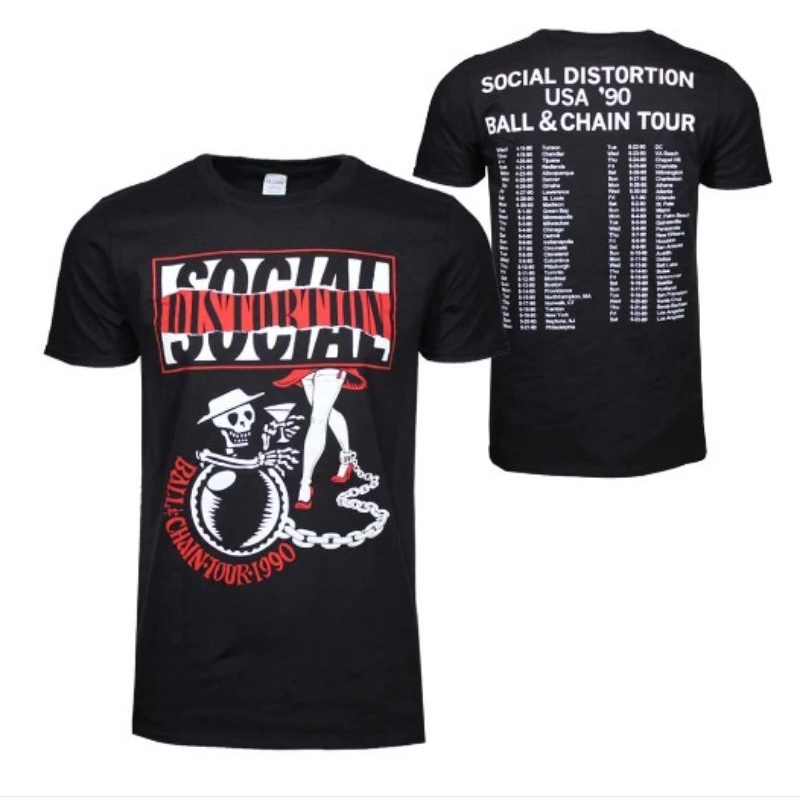 SOCIAL DISTORTION BALL CHAIN TOUR 1990 T SHIRT