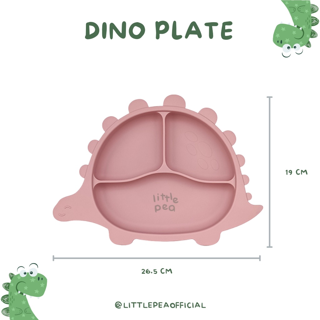 Little Pea Dinosaur Suction Silicone Plate | Piring Silikon Dino dengan suction-1
