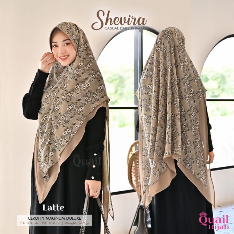 Jilbab Motif Khimar Jumbo 2 Layer Kombinasi Shevira QuaiL Hijab