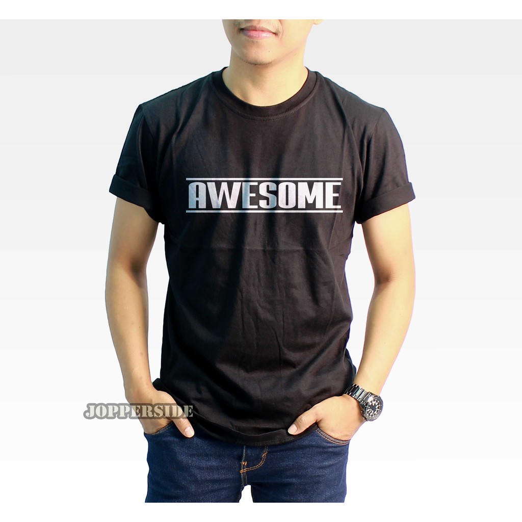 JOPPERSIDE KAOS DISTRO TULISAN AWESOME PRIA ORIGINAL PREMIUM TS22