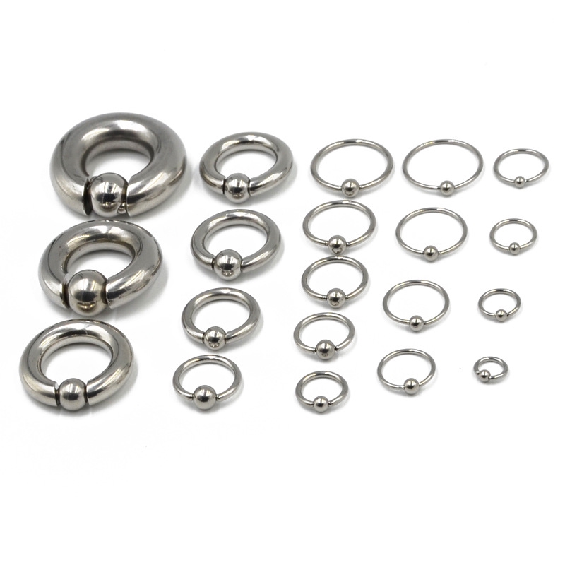 1piece Stainless Steel Captive Bead Ring Body Lobe Piercing Jewelry Unisex