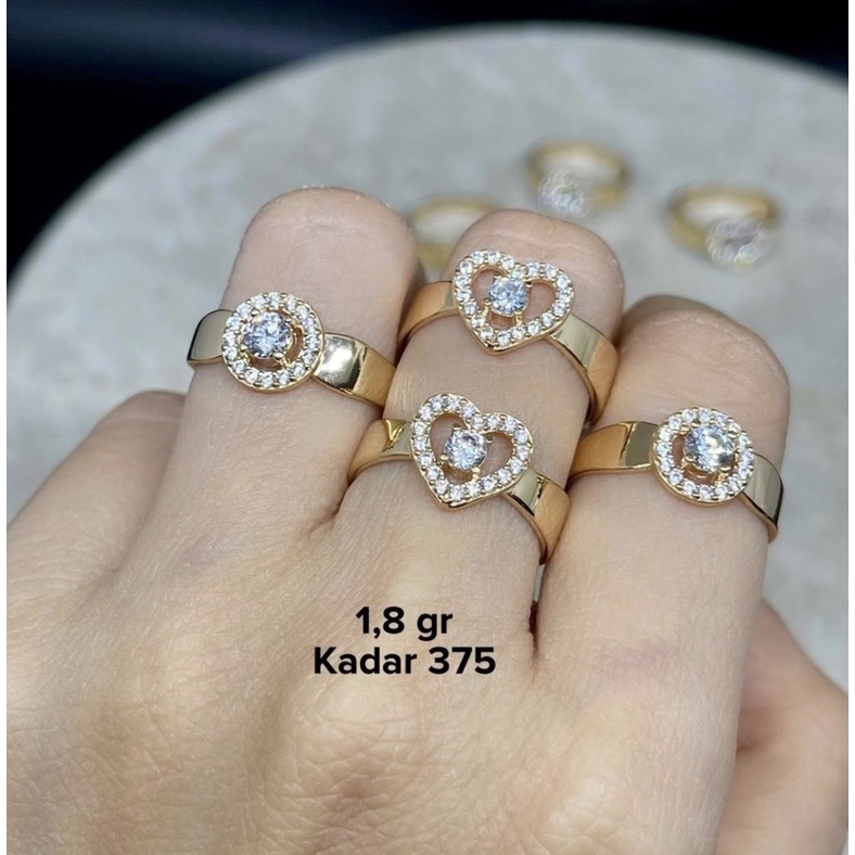 Cincin wanita emas asli ubs love kadar 375/8karat