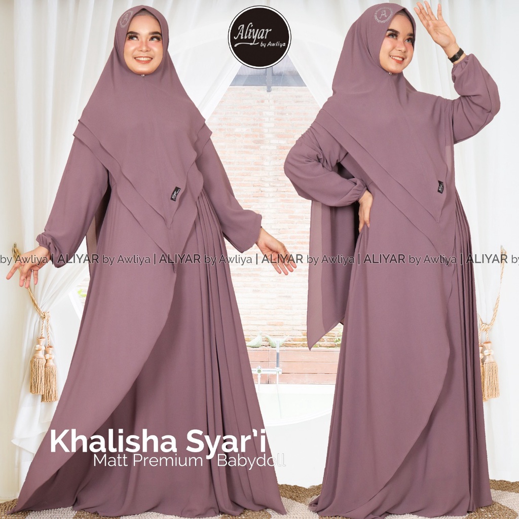 𝐀𝐳_𝐒𝐲𝐚𝐫'𝐢|| Gamis Ceruty Kalisha Syari / Gamis Terbaru Original ALIYAR By Awliya / GAMIS SET
