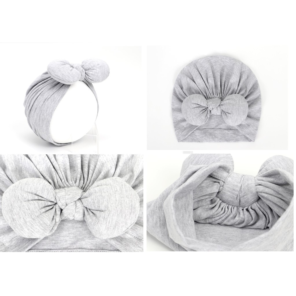 Turban bayi / topi turban anak import motif pita 3D bulat