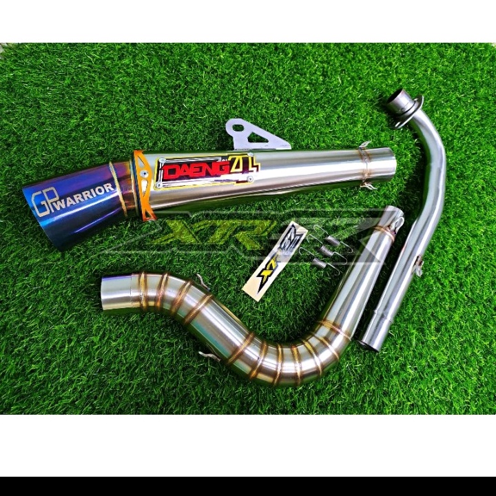KNALPOT DAENGSAI4 Conical Pipe Wave125 - XRM125 High Mount Fullsystem GP Warrior HIGH QUALITY