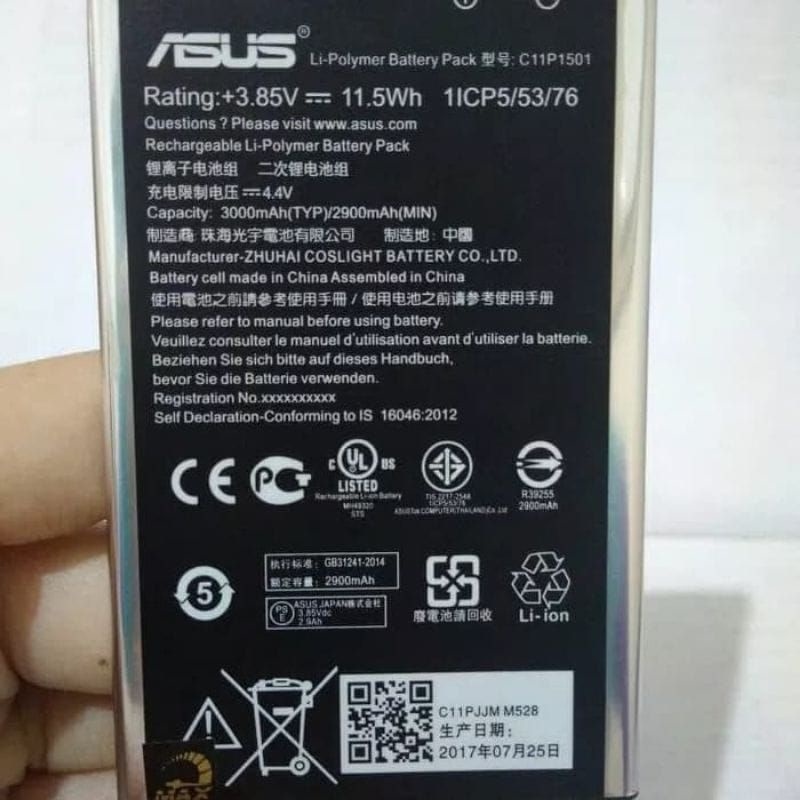 C11P1501_ Batre Baterai battray Hp Asus Zenfone Selfie Selfi Selvi ZD551KL ZD551KG Model C11P1501