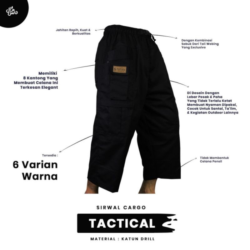 Celana Sirwal Tactical Cargo Gratis Peci Rajut