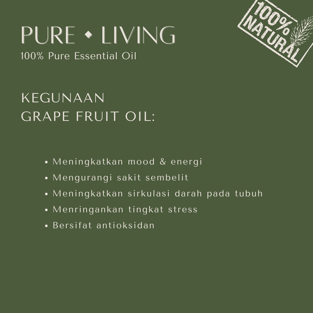 Grapefruit - 100% Pure Essential Oil 15ml | Aromatherapy Oil 15ml | Pewangi Ruangan | Oil Aromaterapi Diffuser Oil Burner | Minyak Atsiri | Birthday Gift Ideas | Minyak Esensial  | Room Fragrance Perfume | Pengharum Ruangan