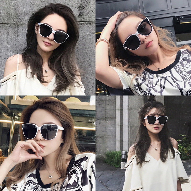 Korean style fashion big frame personality male and female sunglasses metal hinge