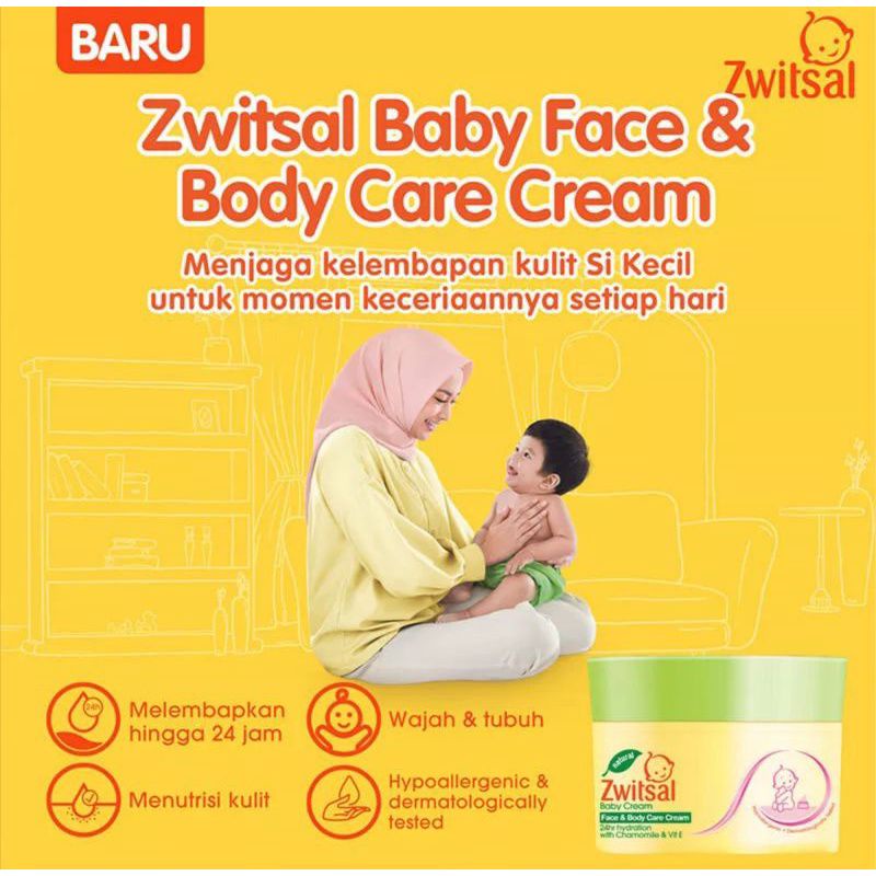 ZWITSAL BABY FACE &amp; BODY CARE CREAM 50GR