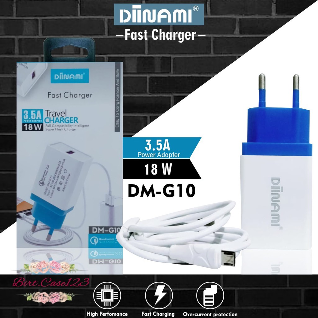 BM057 G10 Cashan charger DIINAMI 3Amper 18wat MicroUsb Samsung oppo Vivo xiaomi realme FastCharging BC2851