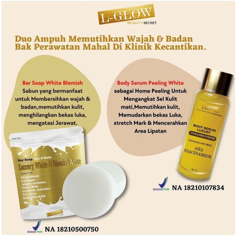L glow beauty ready stok