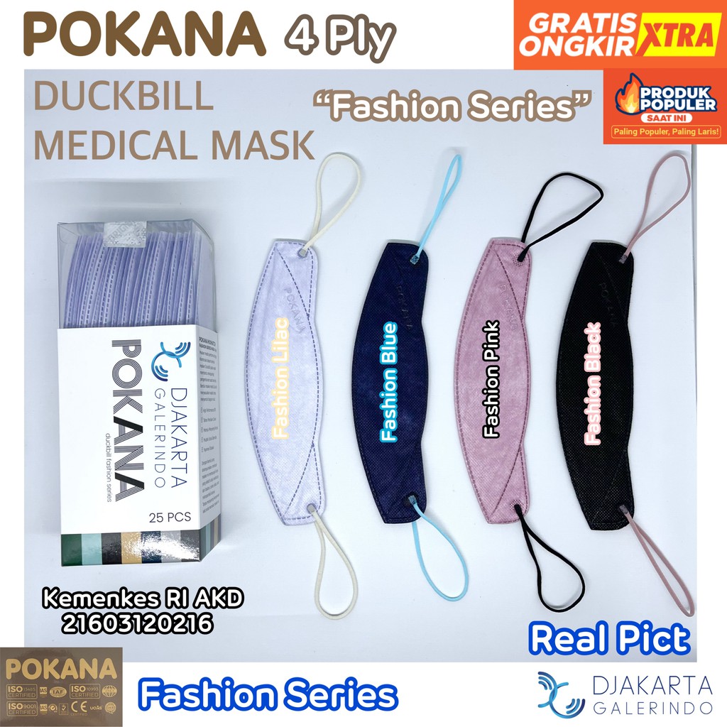 Masker POKANA Duckbill 4Ply Medical Mask - Colour Series &amp; Fashion Series