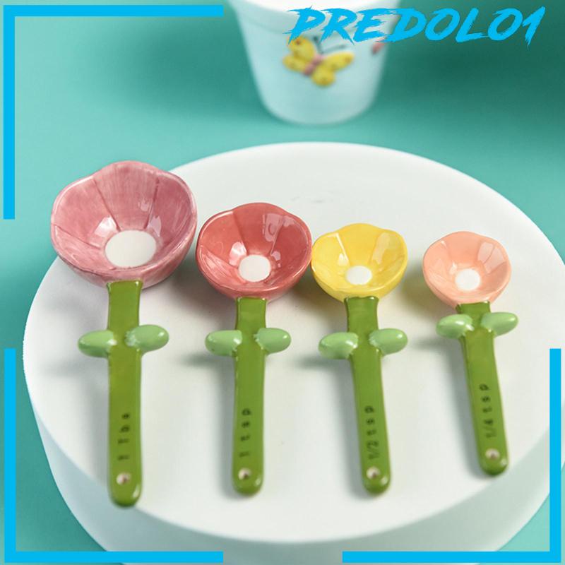 (Predolo1) 4pcs Sendok Takar Bahan Keramik Untuk Dapur