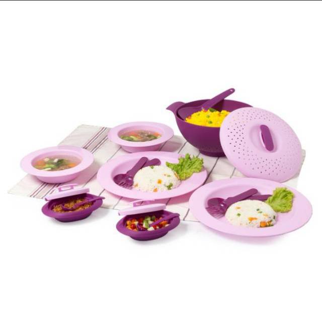 COLANDER DINING SET/WAKUL NASI/TEMPAT NASI/WADAH/WADAH PENYAJIAN/PIRING/SENDOK GARPU/TUPPERWARE