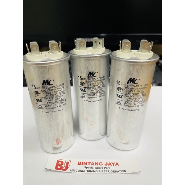 Capasitor ac 15uf MC / capacitor kapasitor ac 1/2pk 3/4pk