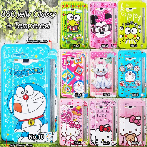 CASE JELLY GLOSSY CHARACTER DISNEY + Tempered For hp Oppo F7 Samsung A6 J4 J6 J7prime Vivo V7+ V9 Y69 Redmi Note5pro