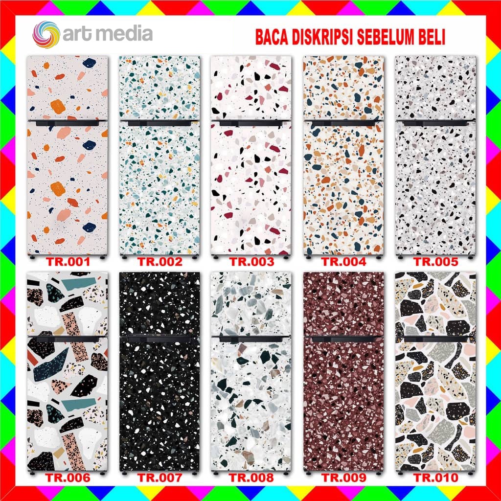 STIKER KULKAS, KOMPOR &amp; MESIN CUCI MOTIF TERRAZZO