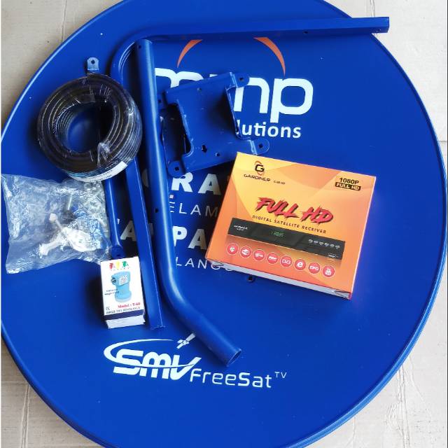 Antena parabola ninmedia 80cm mmp lengkap receiver gardiner g88 hd